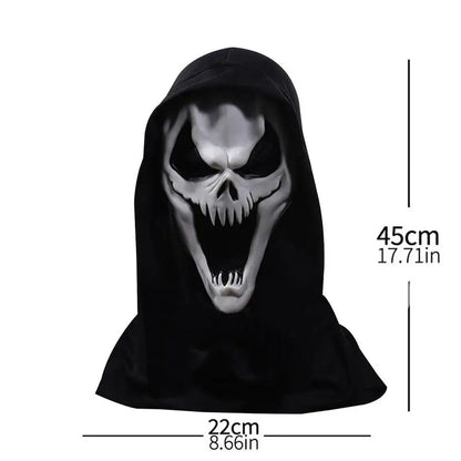 Halloween Scream Skull Mask – Horror Face Cover for Men, Breathable Stretch Costume Hood