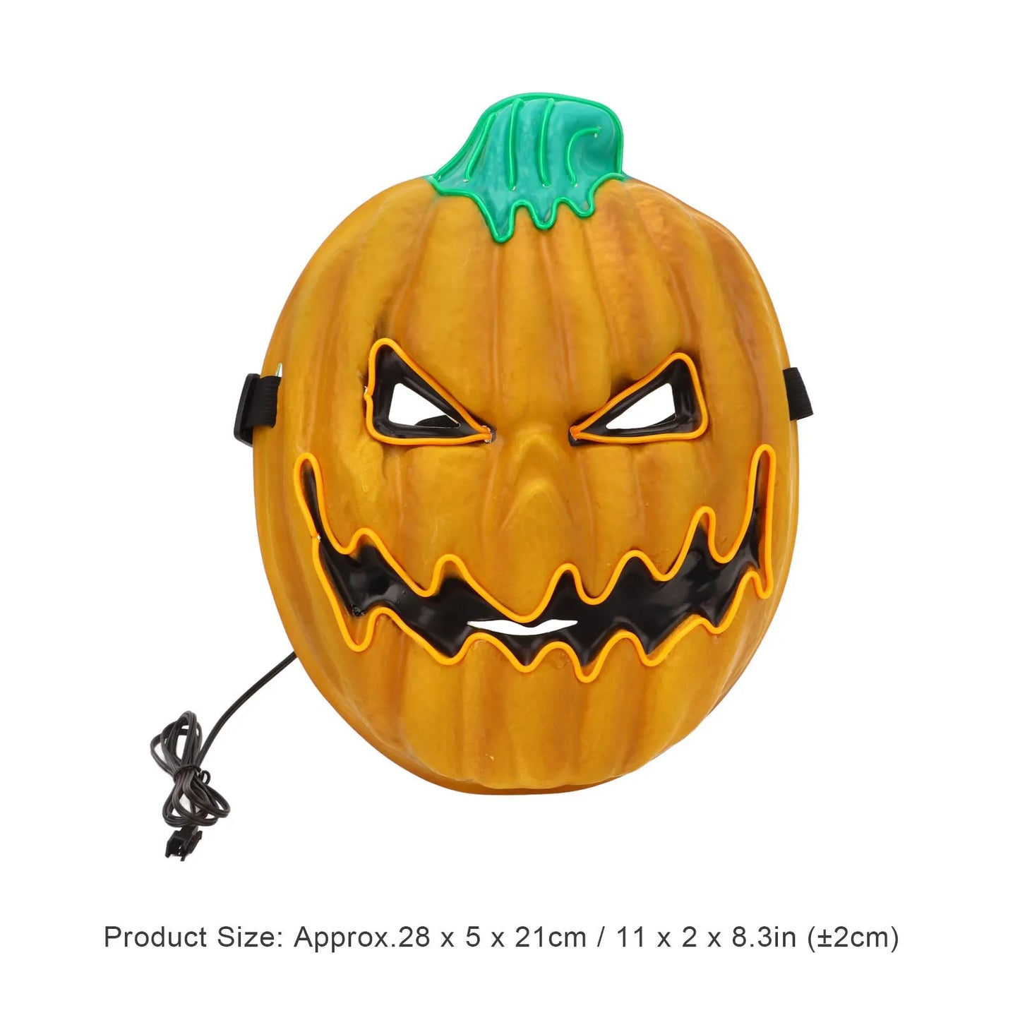 LED Halloween Pumpkin Mask – 3 Light Modes Scary Luminous Pumpkin Head for Adults & Kids