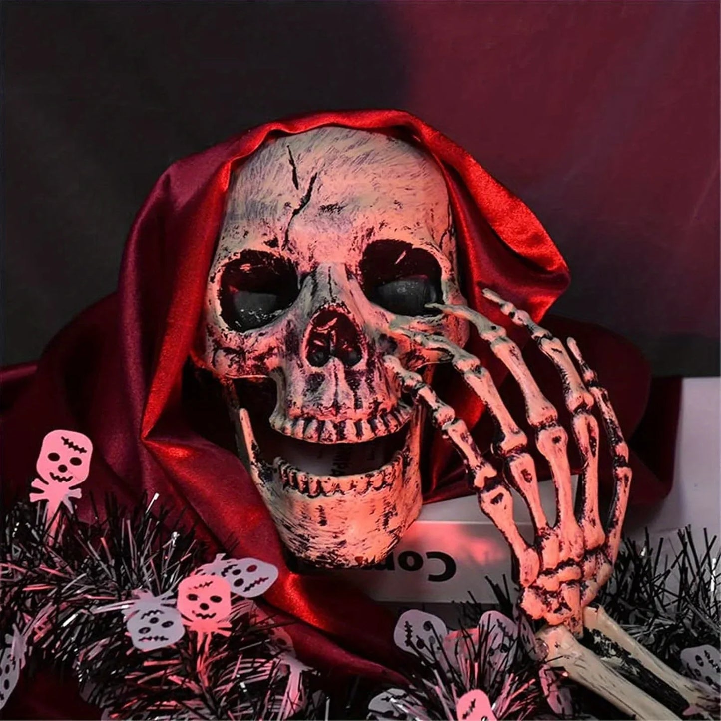 Halloween Skeleton Lawn Decoration – Skull & Arm Stakes Set