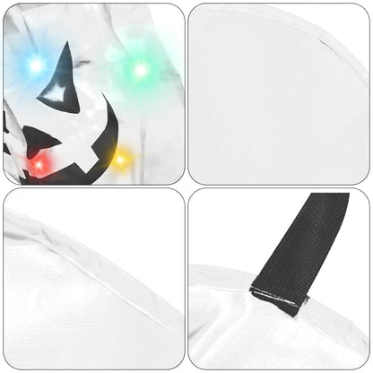 LED Light-Up Halloween Candy Bag – Foldable Pumpkin & Ghost Trick-or-Treat Tote