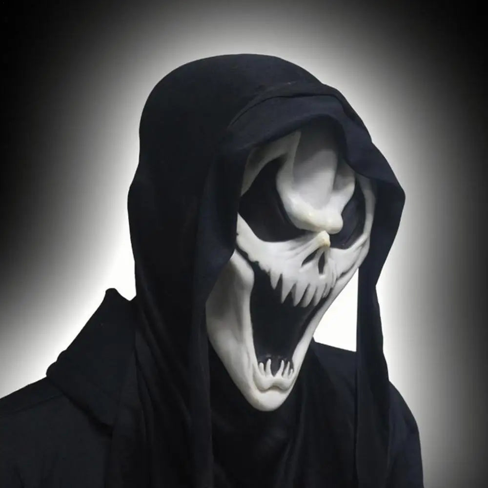 Halloween Scream Skull Mask – Horror Face Cover for Men, Breathable Stretch Costume Hood