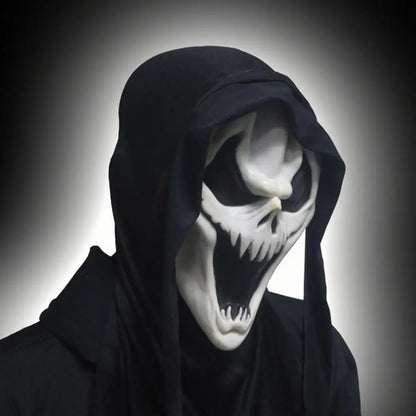 Halloween Scream Skull Mask – Horror Face Cover for Men, Breathable Stretch Costume Hood