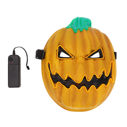 LED Halloween Pumpkin Mask – 3 Light Modes Scary Luminous Pumpkin Head for Adults & Kids
