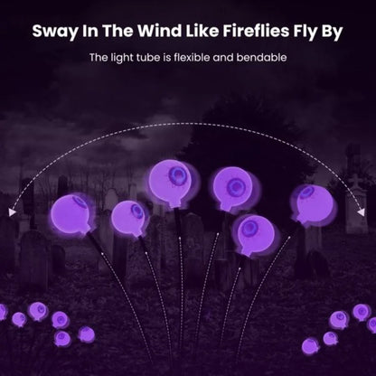 Solar Halloween Eyeball Lights – 4PCS Swaying LED Pathway Decorations (24 LEDs, Waterproof IP65)