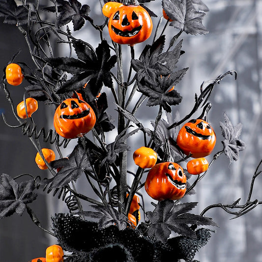 Halloween Pumpkin Maple Leaf Tree Decor
